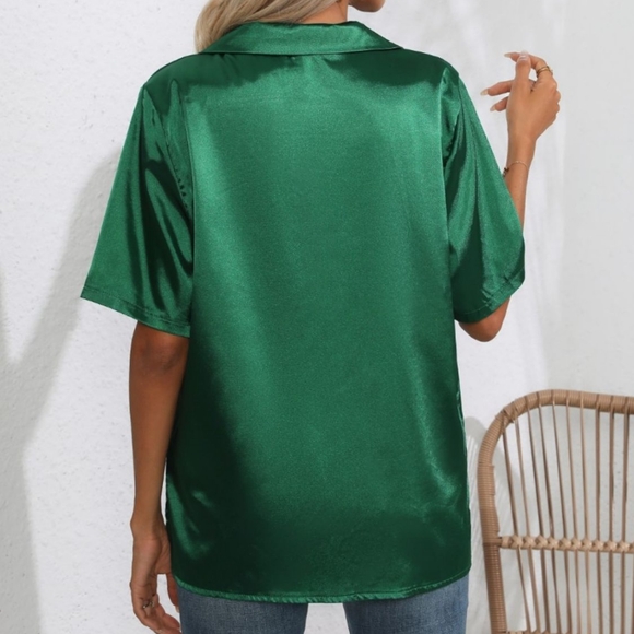 Classic Buttoned Collared Neck Short Sleeve Shirt - Picture 5 of 9